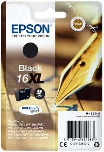 Epson 235M182 Original 16XL Tinte Füller (WF-2630WF, WF-2650DWF, WF-2660DWF, WF-2750DWF, WF-2760DWF), schwarz