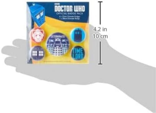 Pyramid International Doctor Who Exterminate Badge, Multi-Colour, 10 x 12.5 x 1.3 cm