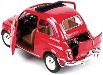 BBURAGO Fiat 500L (1968) Vehículo a Escala 1:24 Modelo de Coche de Juguete para coleccionistas, Color Rojo (B18-22099