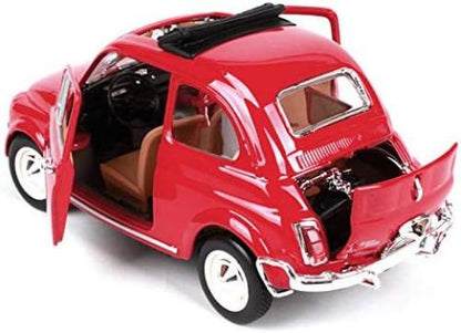 BBURAGO Fiat 500L (1968) Vehículo a Escala 1:24 Modelo de Coche de Juguete para coleccionistas, Color Rojo (B18-22099