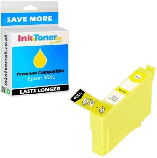 Epson 35XL Yellow Padlock High Yield Genuine Ink, Claria Photo HD Ink Cartridge