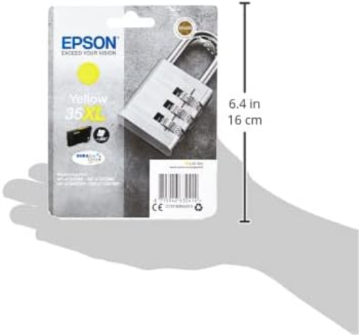 Epson 35XL Yellow Padlock High Yield Genuine Ink, Claria Photo HD Ink Cartridge