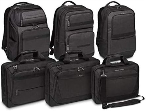 Targus CitySmart Advanced Travel Business Commuter Laptop Backpack with Multiple Pockets, Back Panel Support, Trolley Strap, Protective Sleeve fits 12.5-15.6-Inch Laptop, Black/Grey (TSB912EU