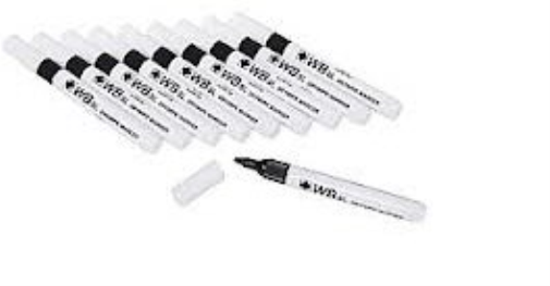Whiteboard Drywipe Bullet Tip Red Markers x 10 (PC