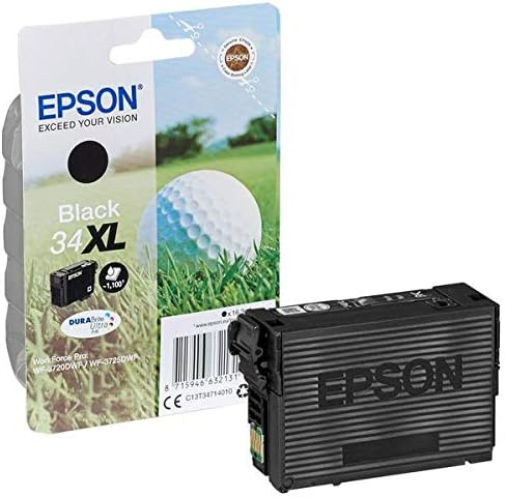Epson Original 34XL Tinte Golfball (WF-3720DWF, WF-3725DWF), schwarz