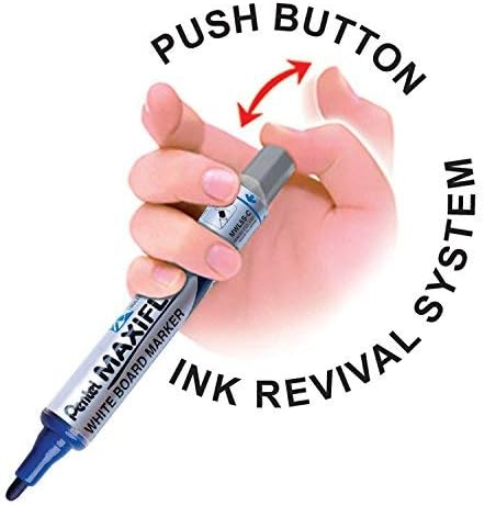 Pentel Maxiflo Drywipe Marker Pen - Green, Box of 12