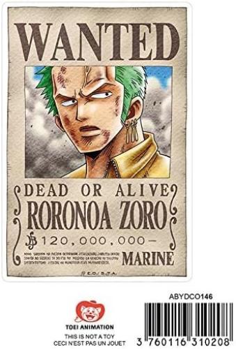 ABYSTYLE - ONE PIECE - Stickers - 16x11cm- Wanted Luffy/Zoro