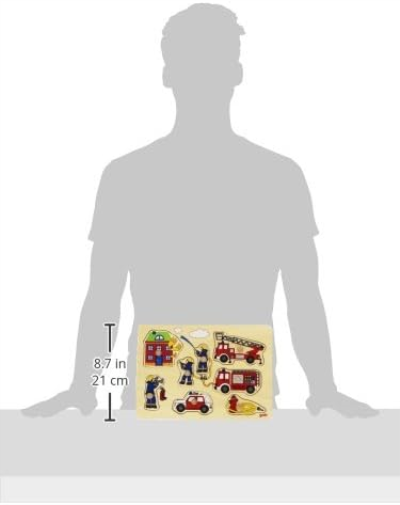 Goki 57907 Fire Brigade, Lift-Out Puzzle, Multicolor, Medium