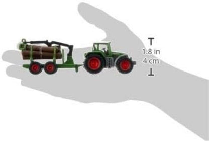 siku 1645, Tractor with Forestry Trailer, Metal/Plastic, Green, Incl. 6 logs, Versatile
