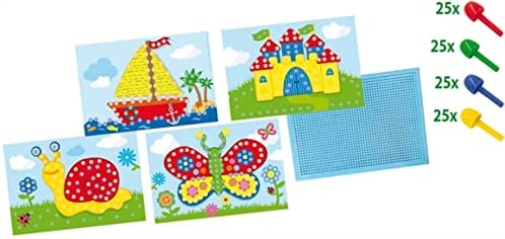 SES Creative 14898 14898-Mosaikbrett mit Vorlagen, Geel, Mittel