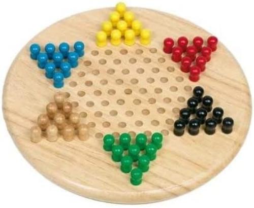 K-Play Wooden Chinese Checkers Halma Classic Board Game Toy
