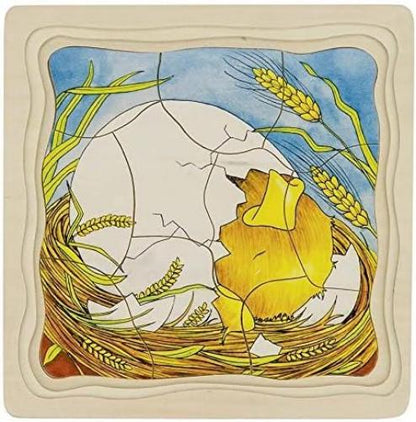 Goki 57521 Puzzle Chicken, Multicolor