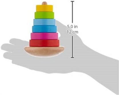 Goki- Puzzles de maderaPuzzles de maderaGOKITorre de apilar, Multicolor, Mediana (58925.0