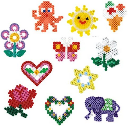 Hama 10.2051 2051 Heart 4,000 Beads & 3 Pegboards in Pink Tub, Multicolour, STK