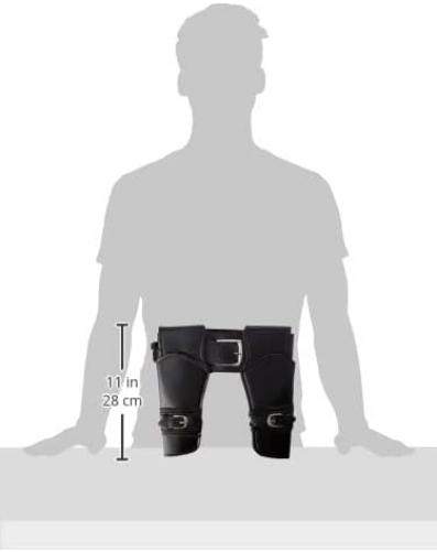 Smiffys Authentic Western Belt & 2 Holsters, Black
