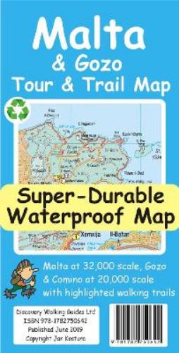 Malta and Gozo Tour and Trail Map