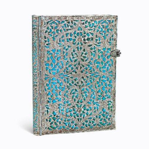 Maya Blue (Silver Filigree Collection) Midi Lined Hardcover Journal