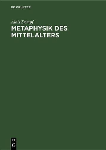 Metaphysik des Mittelalters (German Edition