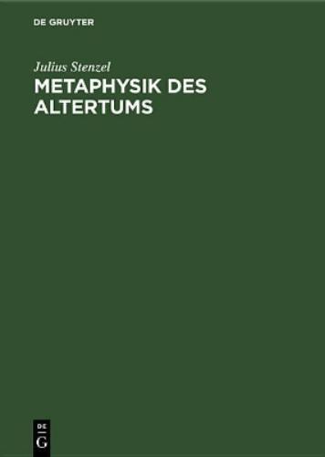 Metaphysik des Altertums (German Edition