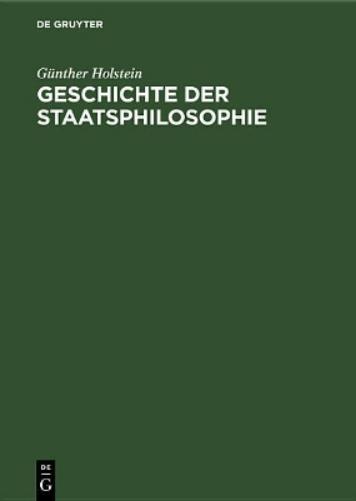 Geschichte der Staatsphilosophie (German Edition
