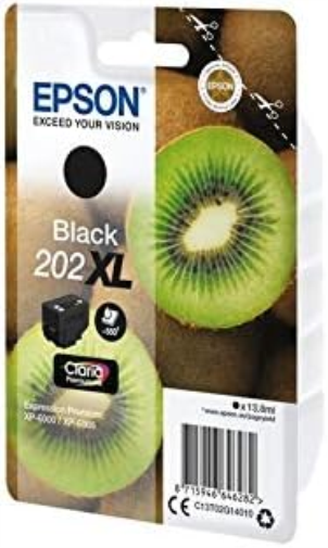 Epson 202XL Black Kiwi High Yield Genuine, Claria Premium Ink Cartridge