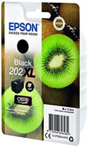 Epson 202XL Black Kiwi High Yield Genuine, Claria Premium Ink Cartridge