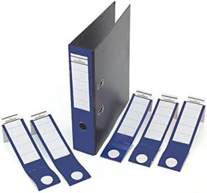 Durable Ordofix Self-Adhesive Spine Labels | Ideal for Lever Arch Files and Folders | Blue | Pack of 10 | 60 mm Width