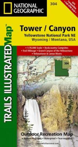 Yellowstone National Park NE: Tower, Canyon Map
