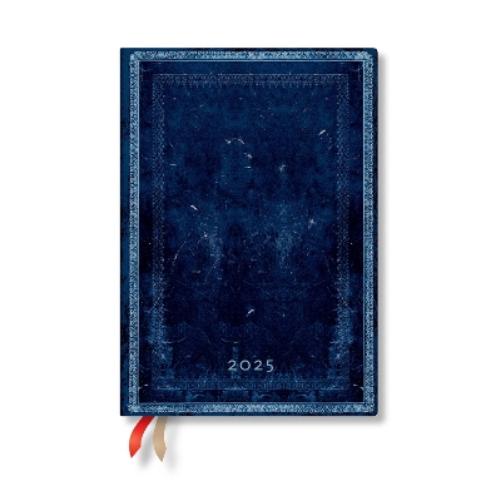 Inkblot (Old Leather Collection) Midi 12-month Vertical Hardback Dayplanner 2025 (Elastic Band Closure)