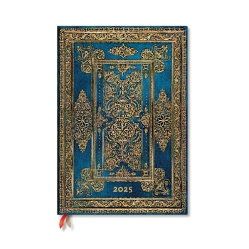 Blue Luxe (Luxe Design) Grande 12-month Vertical Hardback Dayplanner 2025 (Elastic Band Closure)