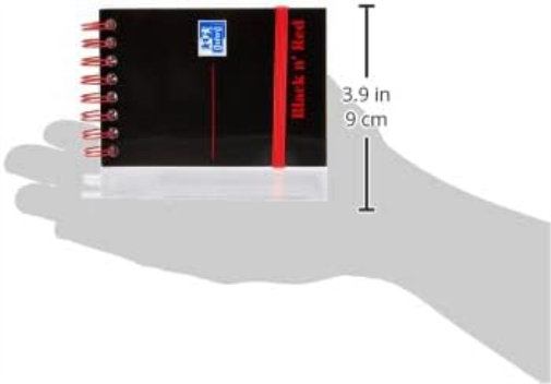 Black n Red A7 Glossy Hardback Wirebound Notebook of 144 Pages (Pack of 5),black/red
