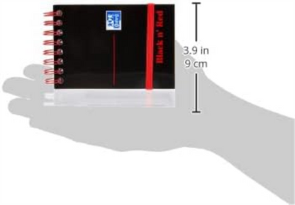 Black n Red A7 Glossy Hardback Wirebound Notebook of 144 Pages (Pack of 5),black/red
