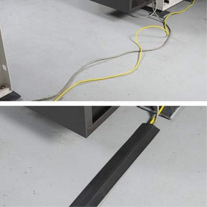 D-Line 1.8m Linkable Floor Cable Protector, Heavy Duty Cable Cover, Protect Wires & Prevent Cable Trips, Cable Management Solution - 1.8m Length, Cable Cavity = 30mm (W) x 10mm (H
