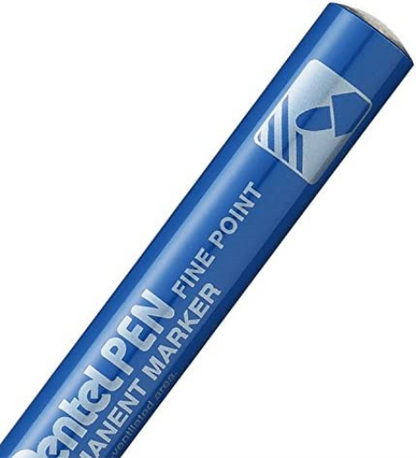 Pentel N50S-C Bullet Tip Permanent Marker - Blue (Pack of 12