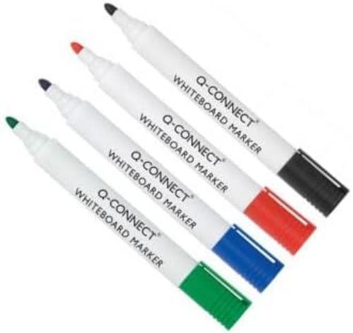 Q-Connect Drywipe Marker Pen Assorted (Pack of 4)
