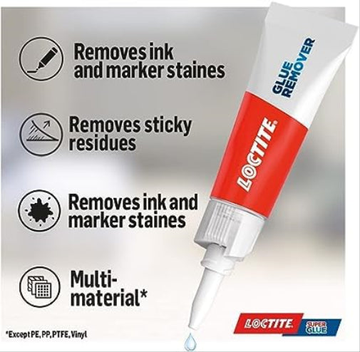 Loctite Super Glue Control All Purpose Liquid Adhesive, 4g, Loctite Glue Remover for Correcting Badly Bonded Items, 1 x 5g