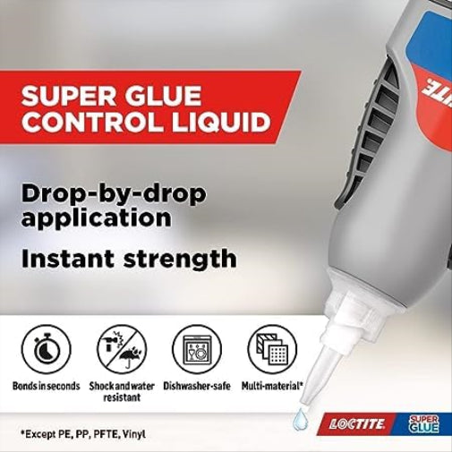 Loctite Super Glue Control All Purpose Liquid Adhesive, 4g, Loctite Glue Remover for Correcting Badly Bonded Items, 1 x 5g