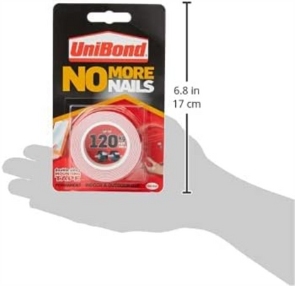 Unibond No More Nails Ultra Strong Double Sided Mounting Tape Permanent 19mm x 1.5m (Roll) - 2675760
