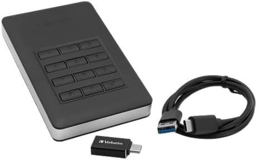 Verbatim 53401 1 TB Store 'n' Go Secure Portable HDD with Keypad Access - Black