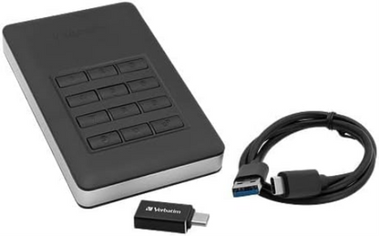 Verbatim 53401 1 TB Store 'n' Go Secure Portable HDD with Keypad Access - Black