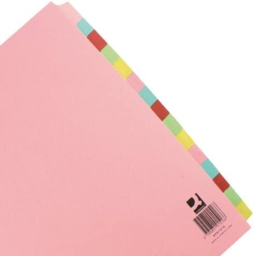 Q-Connect A4 15 Part Subject Divider KF01516 - Multicolor 15 Part