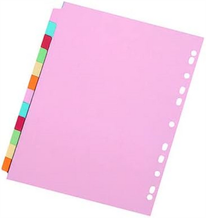 Q-Connect A4 15 Part Subject Divider KF01516 - Multicolor 15 Part
