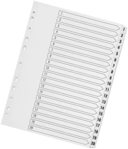 Q-Connect 1-20 Index Multi-punched Polypropylene White A4