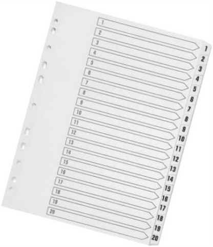 Q-Connect 1-20 Index Multi-punched Polypropylene White A4