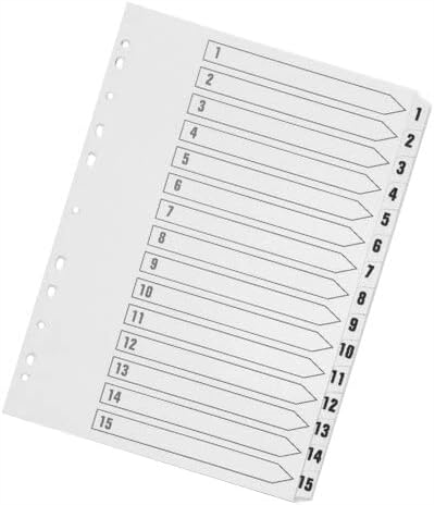 Q-Connect 1-15 Index Multi-Punched Reinforced Board Clear Tab A4 White KF01530