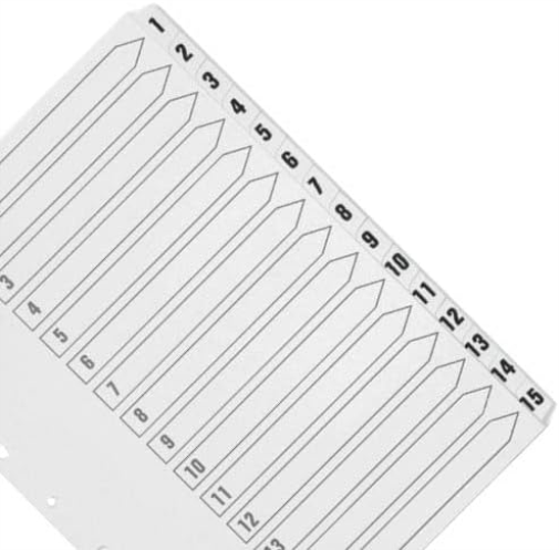 Q-Connect 1-15 Index Multi-Punched Reinforced Board Clear Tab A4 White KF01530
