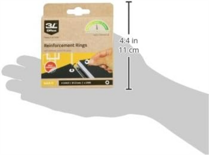 3L Self Adhesive Paper Reinforcement Ring, Pack of 1000