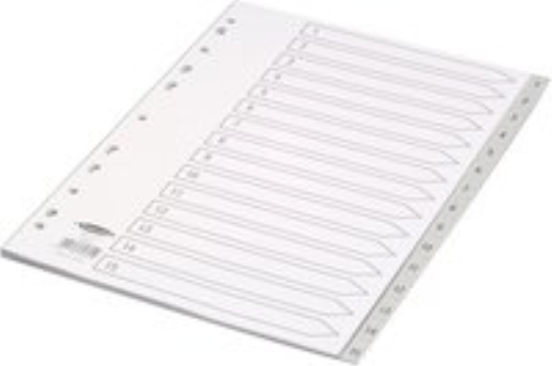 Concord Grey Index Polypropylene 120 Micron Europunched 1-15 A4 Ref 62605