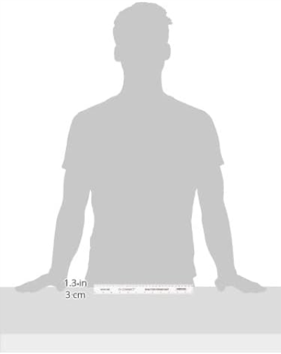 Q-Connect Ruler Shatterproof 300mm White (Inches on one side and cm/mm on the other