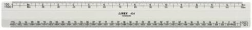 Linex 1:20:500 300mm Scale Rule Flat - White